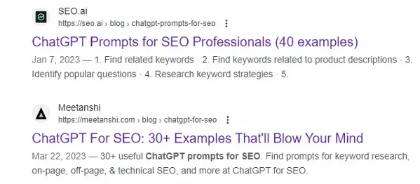 chatgpt SEO 相关内容