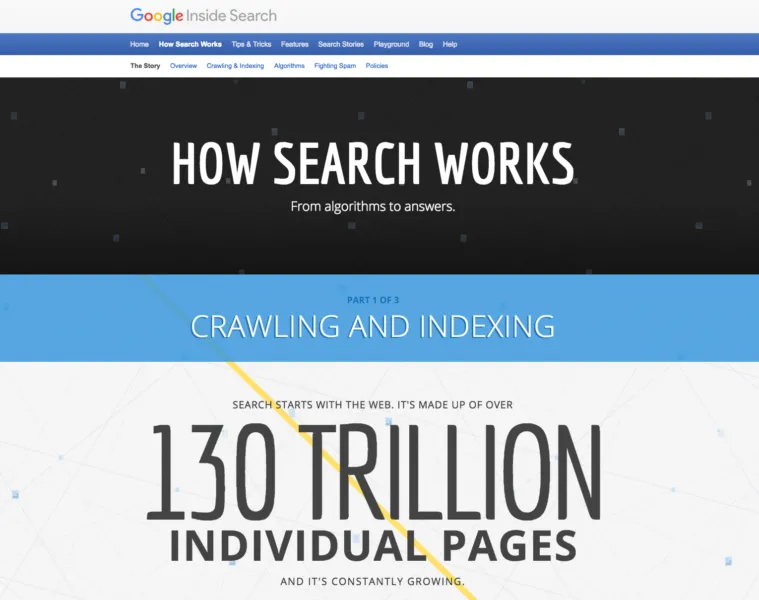 2016年，google搜索引擎索引的网页数量是130万亿