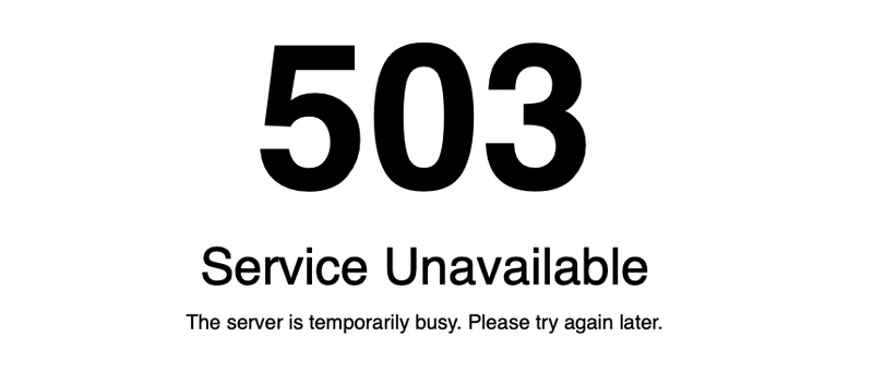 503 service unavailable