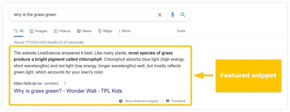 SGE中的AI-powered snapshot有点类似于谷歌此前推出的featured snippets