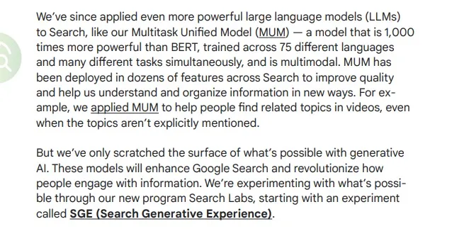 Search Generative Experience，搜索生成体验