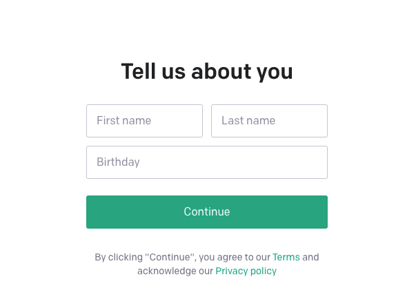 chatGPT注册：tell us about you